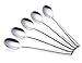 Korean Spoon,Stainless Steel Long Handle Soup Spoons,Long Tablespoon,Coffee Spoon,Silver,Pack of 5 (8.7x1.6 inches)