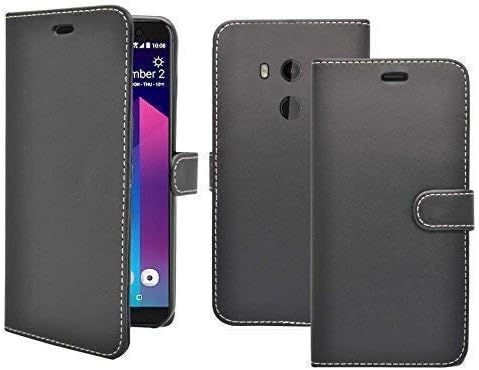 Mobile Phone Case Cover Compatible For HTC U11 Plus Wallet Flip Stand Card Slot PU Leather Magnetic Closure Case Cover In Black