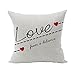 Ruideng 4PCS for Lovers Cotton Linen Square Throw Pillow Case Decorative Cushion Cover Pillowcase Cushion Case for Sofa,Bed,Chair,Bedding 18 X 18 Inch (Art love)