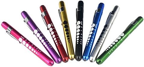 YESTARUSA® Pupil Gauge Reusable Penlight Pen Light 8 Colors Pack