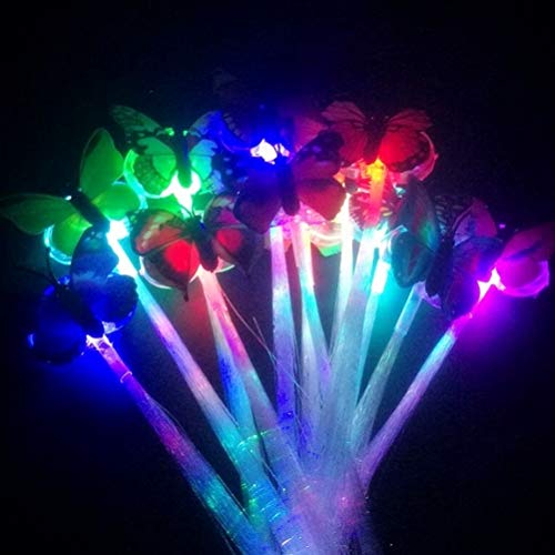 image for HongFu 12 Pack Alternating Multicolor LED Light-Up Flashing Fiber Opti