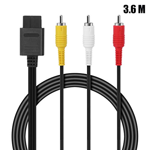 AV Composite Cable - 3.6M 11.8 Ft N64 AV Cable Composite Retro TV Audio Video Standard Cords Wire Cable for Nintendo 64 TV Games HDTV SNES Gamecube GC by FENGWANGLI