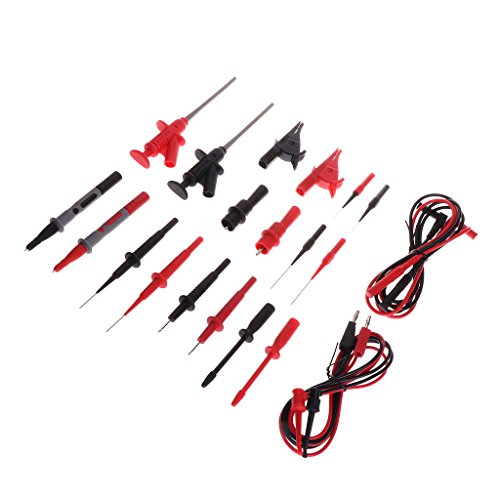 Kangnice 22pcs Multimeter Car Test Accessory Set 4mm Lead Cable Alligator Clips Probe Kit