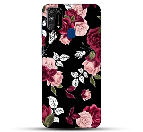 Pikkme Samsung Galaxy M31 Back Cover Case | Designer Printed Hard Cases & Covers for Samsung Galaxy M31 (Cute Red Floral