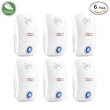 Pest Repellent - Pack of 6 Ultrasonic Pest Repeller for Home Use - Indoor Pest Control for Ants, Bugs, Mosquitoes, Roaches, Spiders, Mice, Rats