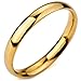 INBLUE Men,Women's Wide 3mm Stainless Steel Ring Band Gold Tone Wedding Size8