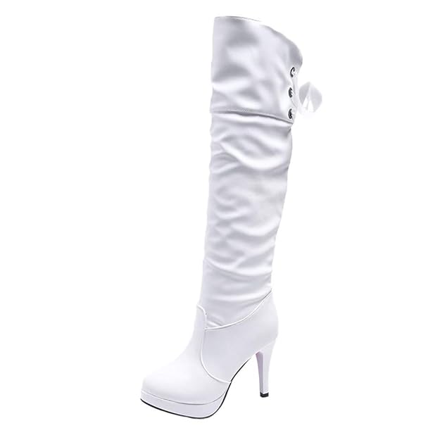 BHYDRY Schuhe Damen Pu Overknee Langschaft Stiefel Winter Reitstiefel Freizeit Elegante Schuhe Moda Ritter Schuhe Lange RöHre
