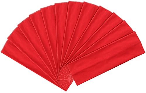 High Quality Cotton Elastic Yoga Fashion Wide Headband, Solid Red (12 pack)