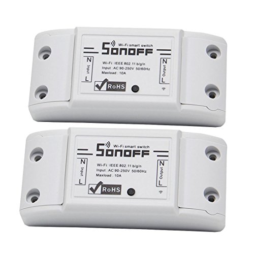 Sonoff WiFi Switch Pack of 2 Wireless Remote Control Electrical for Household Appliances Compatible with Alexa DIY Your Home via Iphone Android App