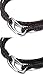FIBO STEEL Stainless Steel Braided Leather Bracelet for Men Wrist Rope Bracelet 4-Strand, 8.0-8.5 inches