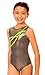 TumbleWear Big Girl's Sofia Gun Metal Grey Leotard
