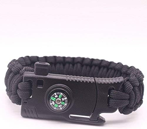 Survival Paracord Bracelet 5-in-1 Multifunctional Outdoor Gear with Fire Starter, Embedded Compass,Knife & Whistle for Camping,Hiking,Traveling,Fishing,Hunting