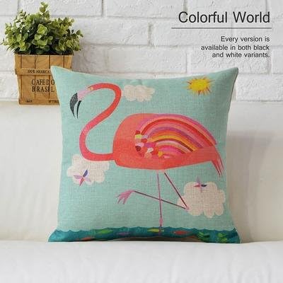 180g 45cm Thicker Cotton Linen Fabric Throw Pillow Flamingo Animals Pattern Fashion 18 Inch Wedding Gift Square Pillowcase New Home Decorative Sofa Back Cushion Cover (7)