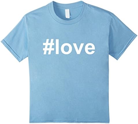 unisex-child Love Shirt Hashtag T-Shirt 8 Baby Blue