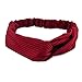 Yeshan Women Criss Cross Headband Turban Headwrap,Soft Cloth Solid color Twisted Knotted Hairband,Pack of 6
