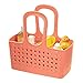 iDesign Orbz Bathroom Shower Tote for Shampoo, Cosmetics, Beauty Products - Small, Divided, Coral