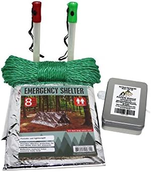 Survival Kit Fire Starter Emergency Survival Tent Reusable Chem Light Glow Sticks 75 feet Nylon Rope