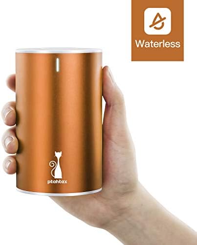 PtahTex 2nd Version Essential Oil Diffuser, Waterless Aromatherapy Essential Oil, Portable Perfume Atomized, Battery Operated, Gold, Home, Office, Car, Yoga