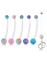 Briana Williams - Piercing para ombligo (0.49 oz, flexible, bioplast, 1.496 in)