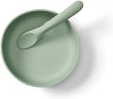 Vital Baby Silicone Suction Feeding Bowl & Spoon Green - Strong Suction view 7