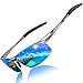 COSVER Men's Sports Style Polarized Sunglasses for Men Driving Cycling Running Fishing Golf Unbreakable Frame Metal Driver Glasses (Silver)
