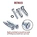 Hilitchi 42-Pcs [6-Sizes] Metal Zinc Plated Steel Hollow Wall Anchors Assortment Kit for Drywall Heavy Duty Molly Bolt Set