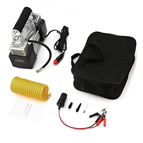 Dc 12V Portable Super Flow Car Tire Tyre Inflator Metal Vehicle Auto Electric Pump Air Compressor with Chargerheavy Duty Set