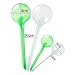 Mike pups Plant Automatic Watering Plastic Bulbs Set - Includes Two Large Watering Globes & Two Small Watering Globes (Transparent+Green) self Watering Globes Stakes (Set of 4) (Transparent + Green)