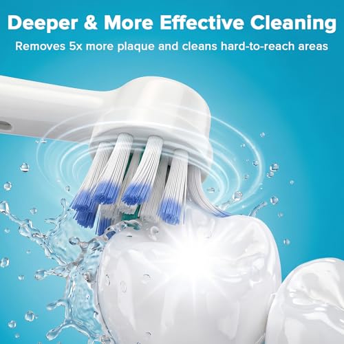 ELYCO 12 Pack Soft Toothbrush Heads Compatible with Oral-B iO, Pack of 12 with 4 Dust Caps and Coloured Rings for Electric Toothbrush Series iO 2 3 4 5 6 7 8 9 10 Series