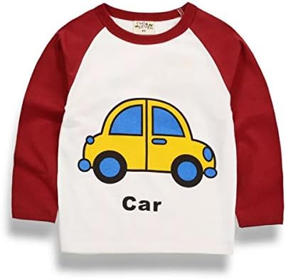 Boys' Funny Car Graphic Long Sleeve Tee 100% CottonT Shirt Comfortable Fabric Boys Tee Boys Long T Shirt Lucyhuanx