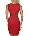 Zeagoo Women's Sleeveless Hollow Out Cocktail Party Mini Pencil Bodycon Dress,Small,Red
