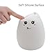 SCOPOW Children Night Light Silicone Cat Smiley [ Sensitive Tap Control, USB Rechargeable, Warm / White Light, 7-Color Breathing Light ] Portable Lamp Nursery for Gift Baby Adult Bedroom