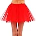YoungLove Women 3 Layered Tulle Ballerina Running Tutu Skirt, Red
