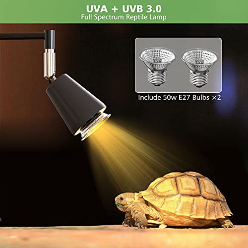 SILICAR Reptile Heat Lamp, UVA UVB Habitat Basking Lamp, Turtle