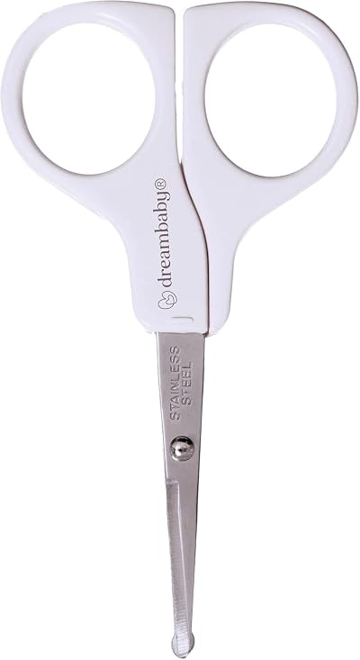 Dreambaby Infant Safety Nail Trimmer Scissors Rounded Tip White Grey