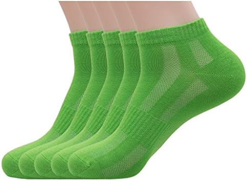 PEARL CARE Men's Pearl Fiber Mesh Low Cut Socks (Pack of 5) Green