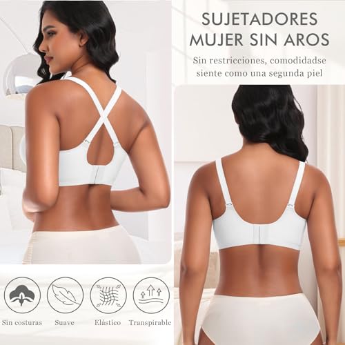 Ganado Wireless Bras Women Seamless Push Up Bra Padded V Neck Bralette Sexy Basic Bras