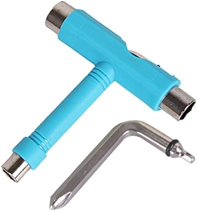 CTKcom Skateboard T Tool-Multi-function All-In-One Multifunction Skate Tool(2 Pack)- Multi-function and Portable Skateboard T Tool for Peny Borad and Longboard Screwdriver,Blue,2 Pack