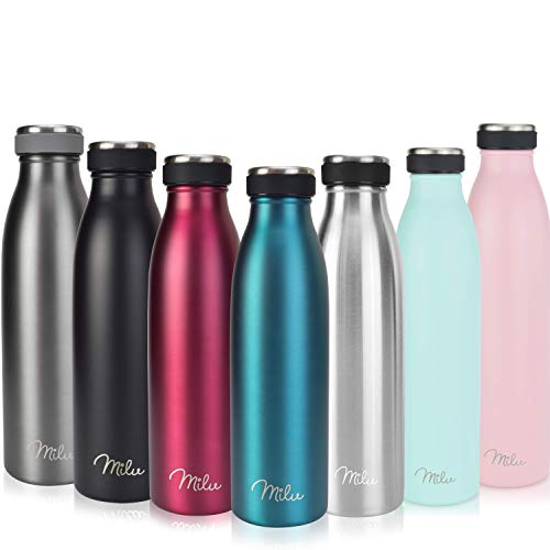 Milu Edelstahl Trinkflasche 350ml 500ml 750ml 1L 1,5L Thermosflasche, Isolierte Wasserflasche, Auslaufsichere Isolierflasche doppelwandig, Kohlensäure geeignet inkl. Reinigungsbürste (Mint, 1000ml) – Bild 6