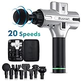 Massage Gun Blusmart Handheld Percussion Muscle Massager for Athleter with 8 Massage Heads and 20-Speed Vibration, Deep Tissue Massager Rechargeable Body Massager for Pain Relief & Recovery