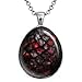 Wearable Treasures Black Dragon Egg Necklace, Egg Shaped Pendant, Image Under Glass Jewelry