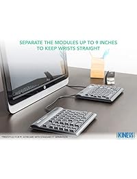 Kinesis Freestyle2 teclado ergonómico inalámbrico para PC (9" separación), color azul