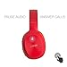 Edifier W800BT Bluetooth Headphones - Over-The-Ear Wireless Headphone, 75 Hours Long Playback, Lightweight -Red