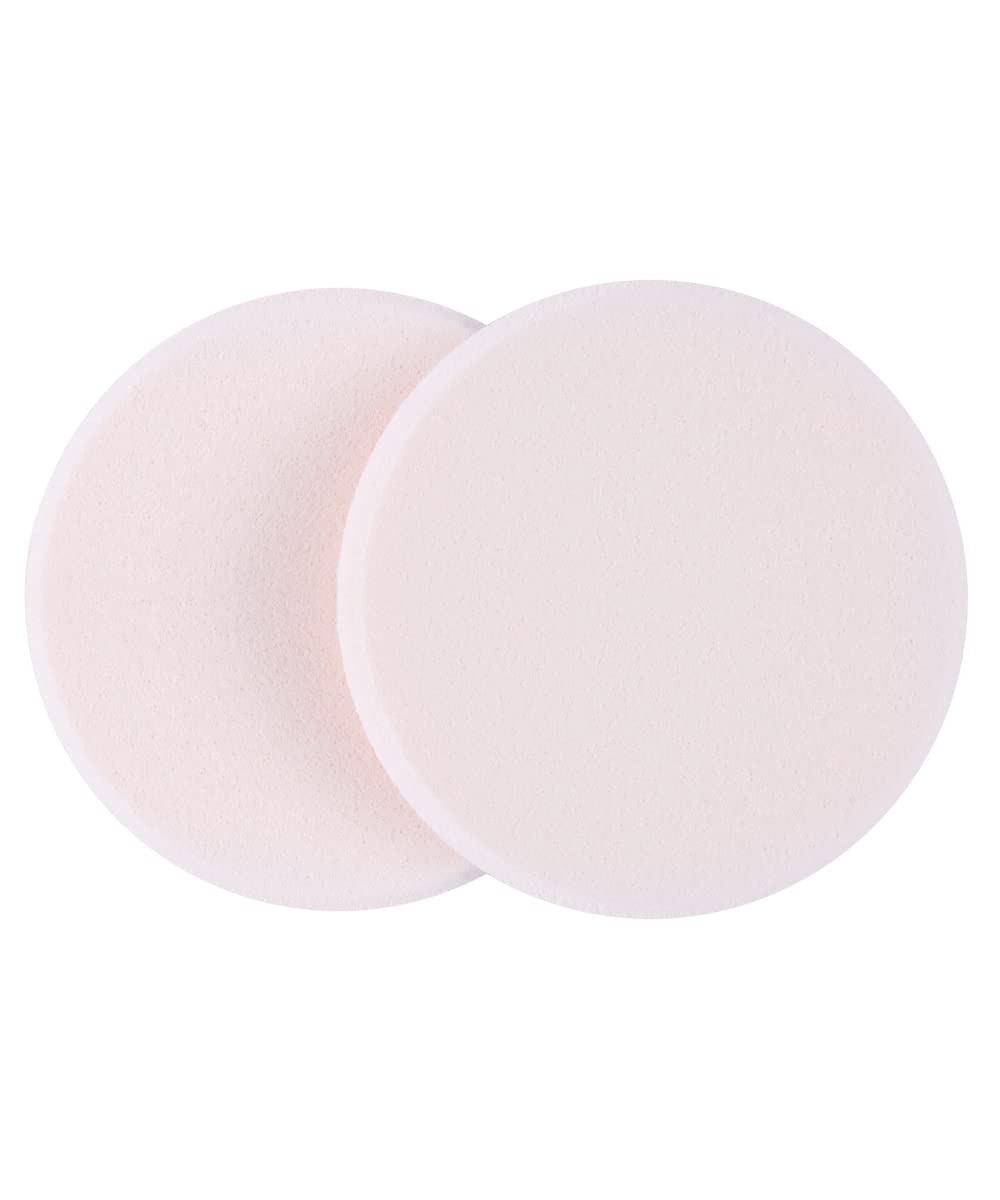 Truyu 2 Round Foundation Sponges (2pk) - Perfect Makeup Blender Sponges For Foundation Liquid, Creams and Powder. Ideal Size For Makeup Bag.
