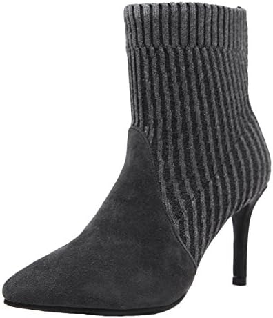 Hecater Ankle Boots, Womens Stiletto High Heels Stretchy Lycra Booties Wide Fit Size