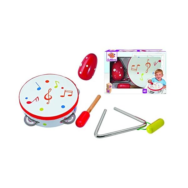 Eichhorn 100003408 - Musik Set enthält Trommel, Triangel, Maraca-Ei, aus Eichenholz – Bild 7