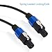Speakon to Speakon Audio Cord - 50 ft 12 Gauge Male Speakon Connector to Male Speakon Connection, Black Heavy Duty Professional Speaker Cable Wire - Delivers High Quality Sound - Pyle Pro PPSS50