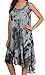 Sakkas 217 Tie Dye Butterfly Tank Sheath Caftan Mid Length Cotton Dress - Charcoal/One Size