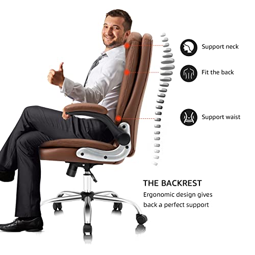 SEATZONE Ergonomic Office Chair High Back Comfy Desk Chair with Flip