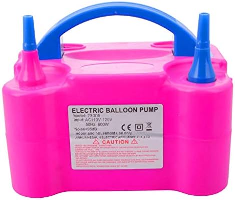 Fullfun High Voltage Double Hole AC Inflatable Electric Balloon Pump Air Balloon Pump Electric Balloon Inflator Pump Portable Air Blower Red